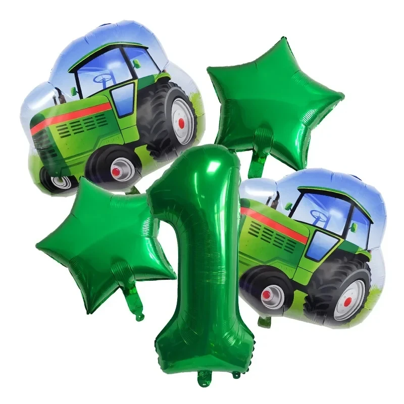 Disney Farm Theme Birthday Party Balloon 32 inch Digital Tractor Aluminum Film Balloon Decoration