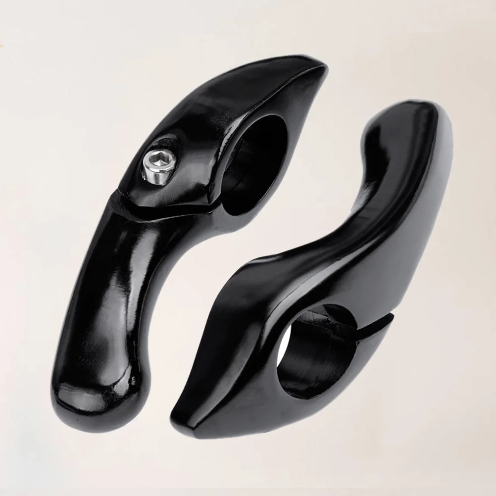 

1Pair Bike Auxiliary Handle Bar Aluminum Alloy Vice Handlebar Sturdy Comfort Grip for Road Bike Bar End Parts Black