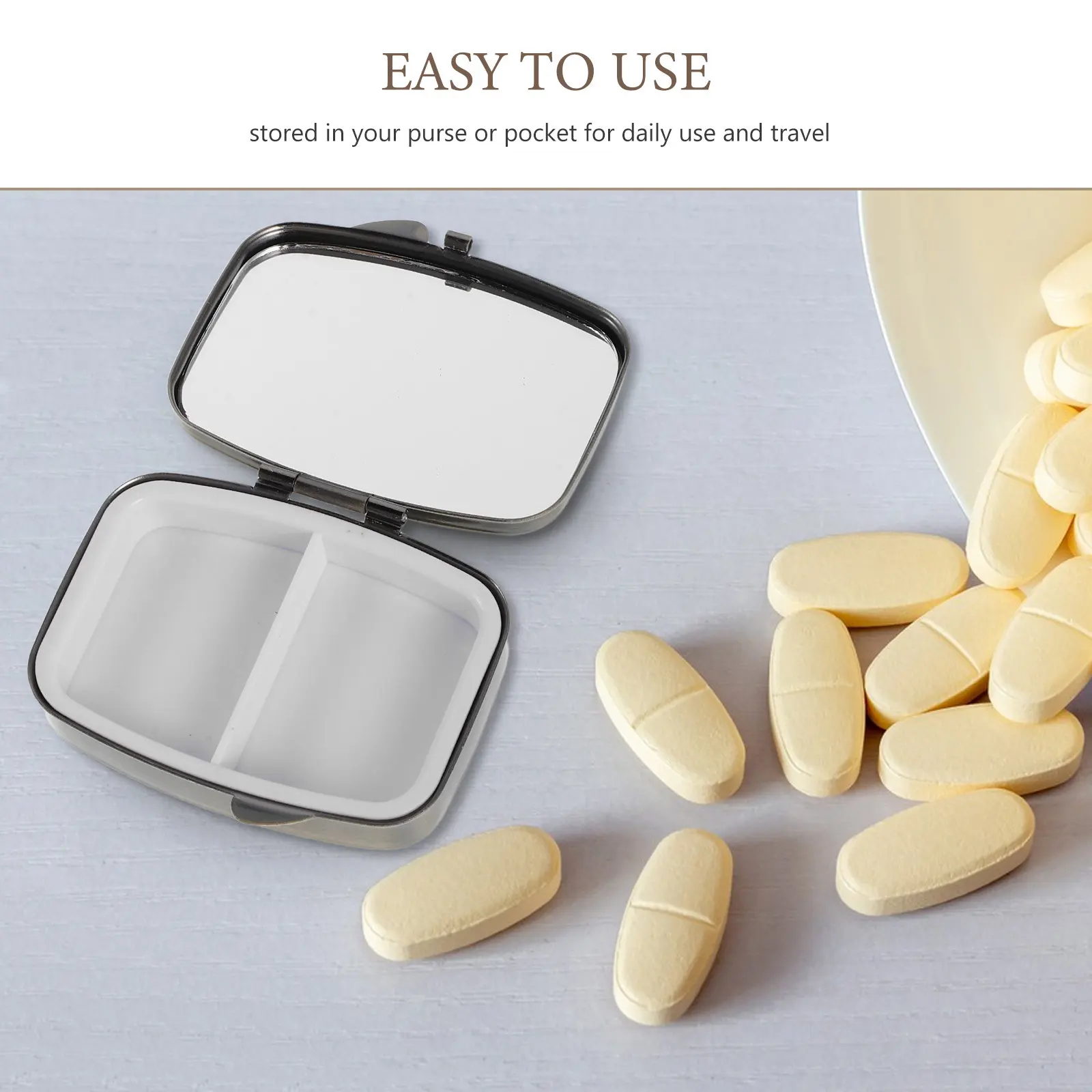 Portable Pill Box Medicine Organizer Compact Storage Case Daily Travel Medicine Container Portable Pill Box for Medication