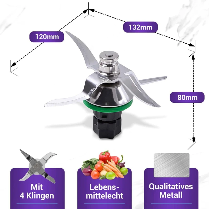 Faca de mistura Peças de reposição para Thermomix, TM5, TM6, Lâmina para Thermomix Vorwerk, Processador de alimentos TM5