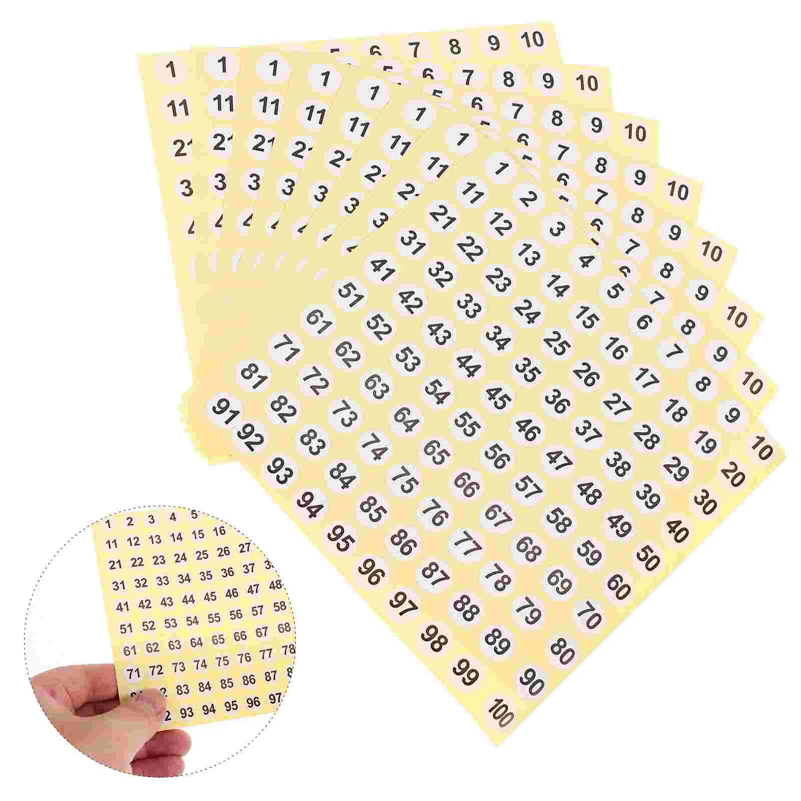 100 Pcs Window Sticker Letters Stickers Digital Label Alphabet Circle Paper Number Self-adhesive Paster Practical