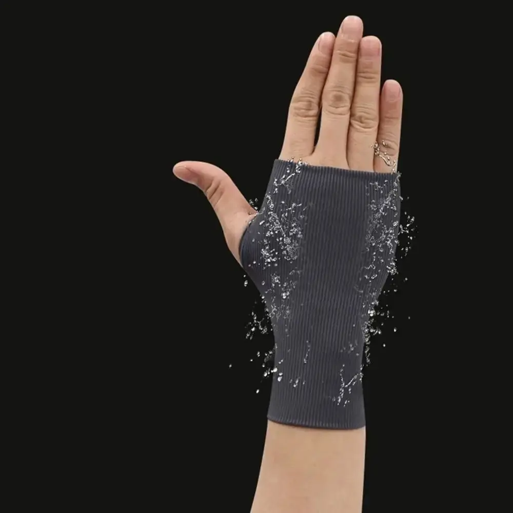 1 คู่ใหม่ครีมกันแดดยืดหยุ่น Half Finger ถุงมือ Breathable Non-SLIP Fingerless ถุงมือผ้าไหมน้ําแข็งถุงมือขับรถฤดูร้อนกลางแจ้ง