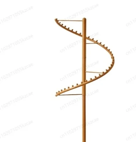 360° Rotating Wrought Iron Floor Coat Rack - Non-Slip Round Base, Multi-Function Home Standing Clothes Hanger
