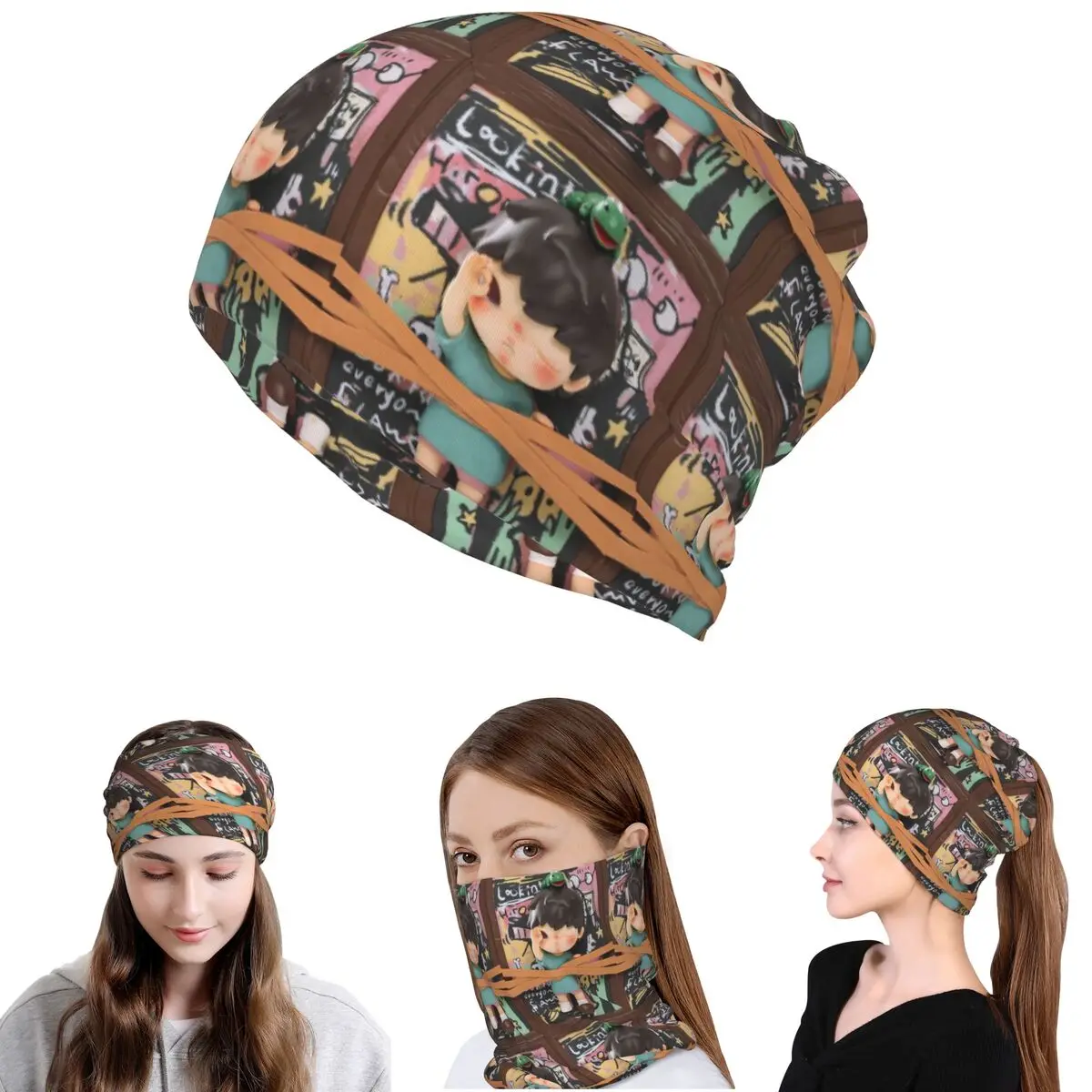 

Hirono Seeing Bandana Neck Cover Wrap Scarf Multifunction Face Mask Beanies Hat Unisex Adult All Season