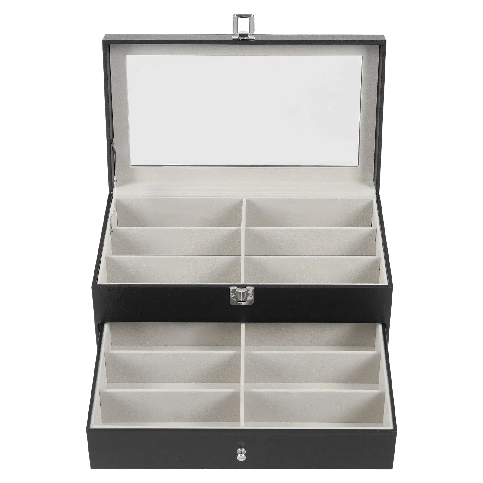 

3 layer 24 Slots Eyeglass Sunglass Storage Watch Box Eyewear Accessories Display Glasses Storage Case Organizer (3 layer 24 Slots)