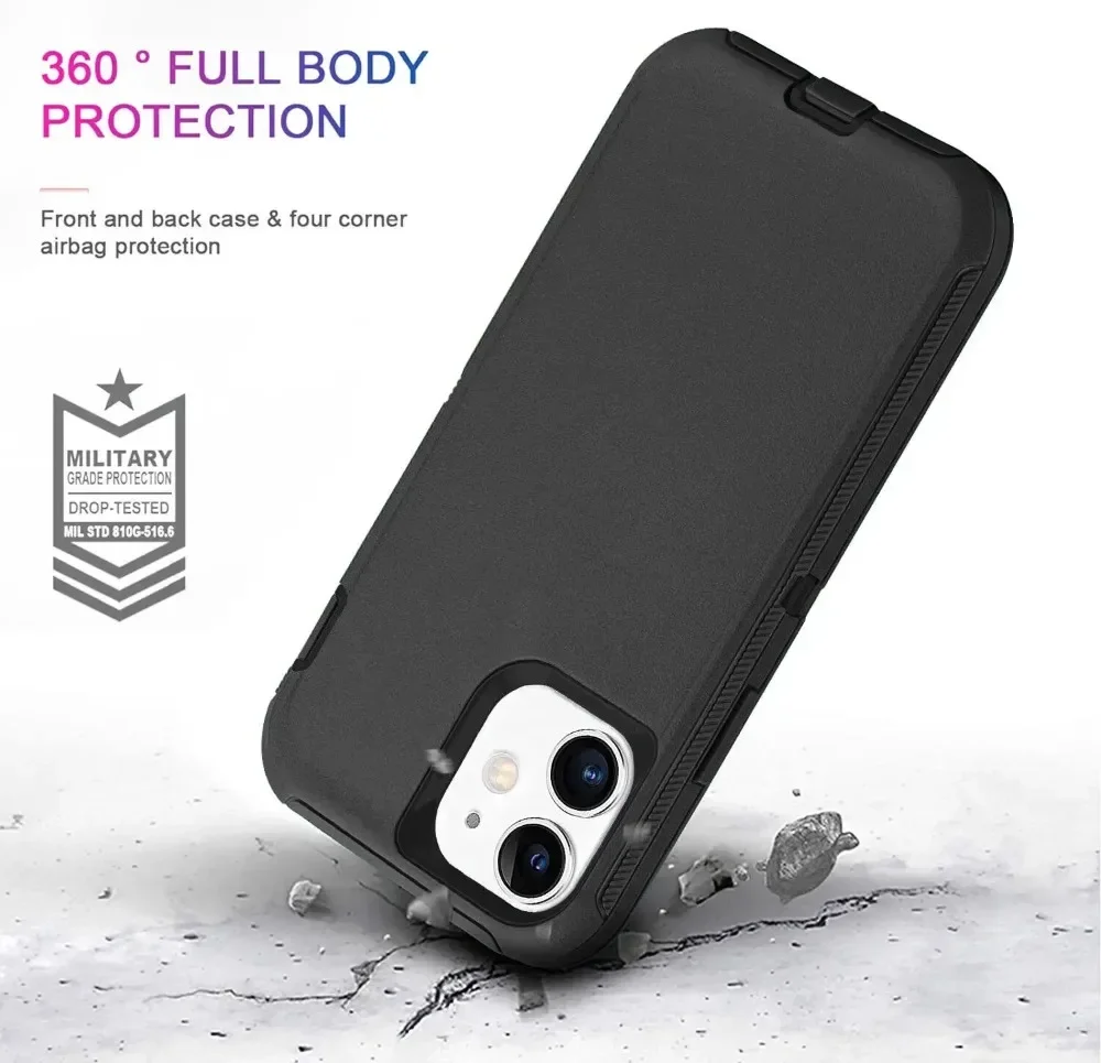 Rugged Armor OTT Handyhülle für iPhone 18 17 16 15 14 13 Pro Max, robuste PC+TPU-Schutzhülle, stoßfest, vollständiger Schutz. – Detail 3