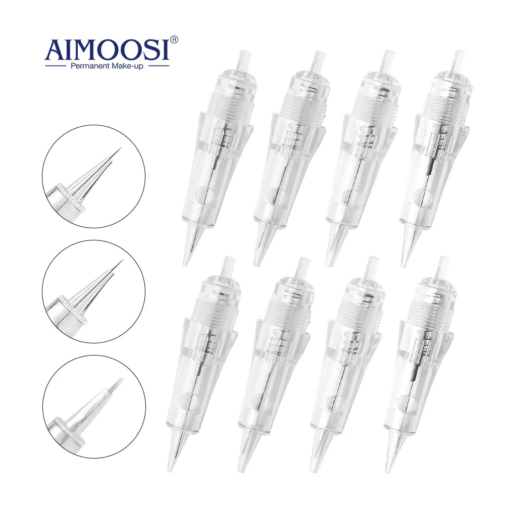 AIMOOSI Disposable Sterile Tattoo Needle Cartridges 1R/3R 15/100 for Eyebrow Lip PMU Microblading Permanent Makeup Machine - view 3