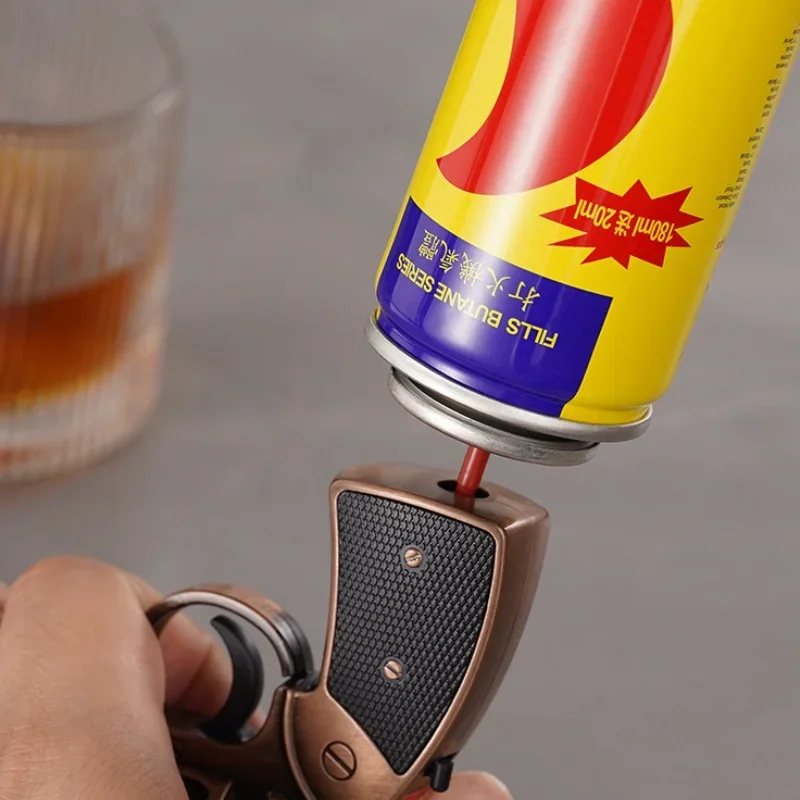 أحدث مسدس السيجار الشاعل يندبروف لهب مفتوح البيوتان نفخ أخف مسدس معدني ولاعات السجائر وملحقات التدخين