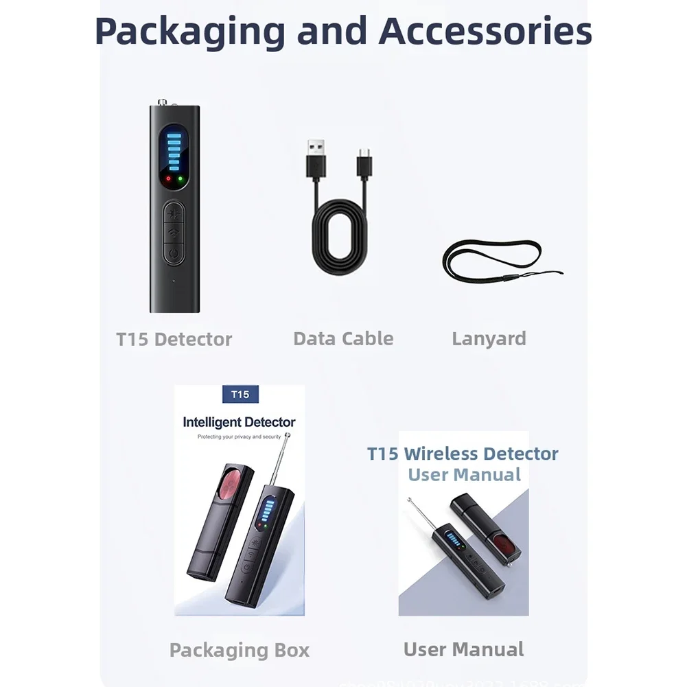 T15 Wireless Camera Detector With 360° Detection Sensitive Signal Infrared Scanner Anti-Spying Camera Detector For Hotel