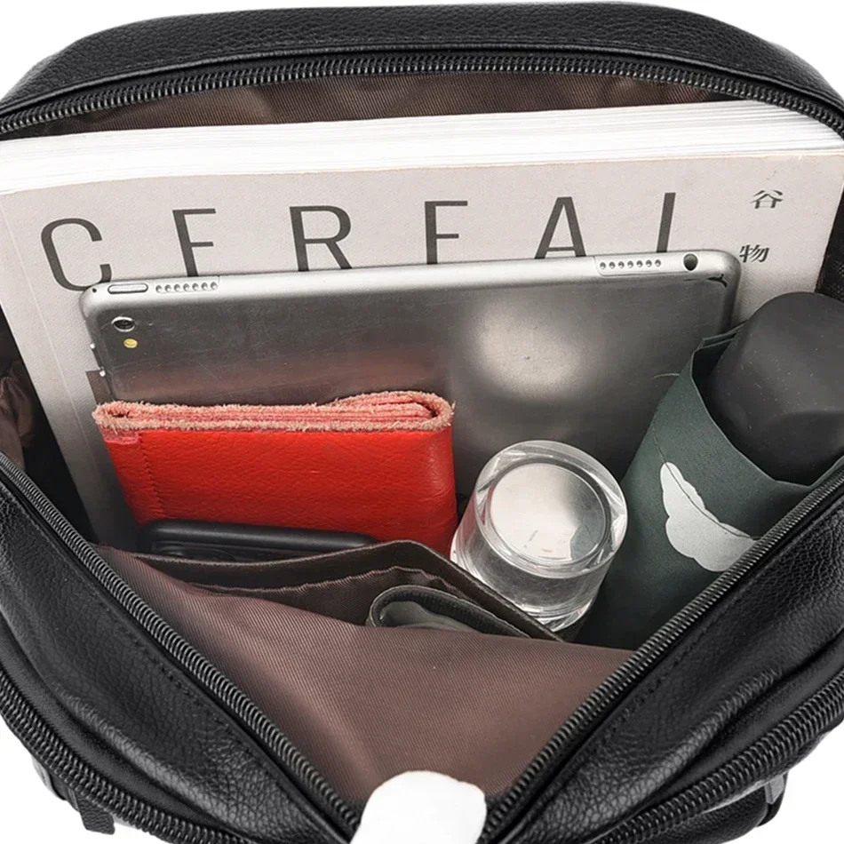 حقيبة ظهر نسائية جلدية ذات سعة كبيرة حقيبة مدرسية كلاسيكية عالية الجودة للفتيات حقيبة ظهر للسفر حقيبة كتب فاخرة من Mochila #5