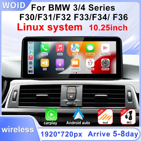 10.25 Touch Screen Display For BMW 3/4series F30 F31 F32 F33 F34 F36 NBT EVO Wireless Carplay Android Auto Car Multimedia Player