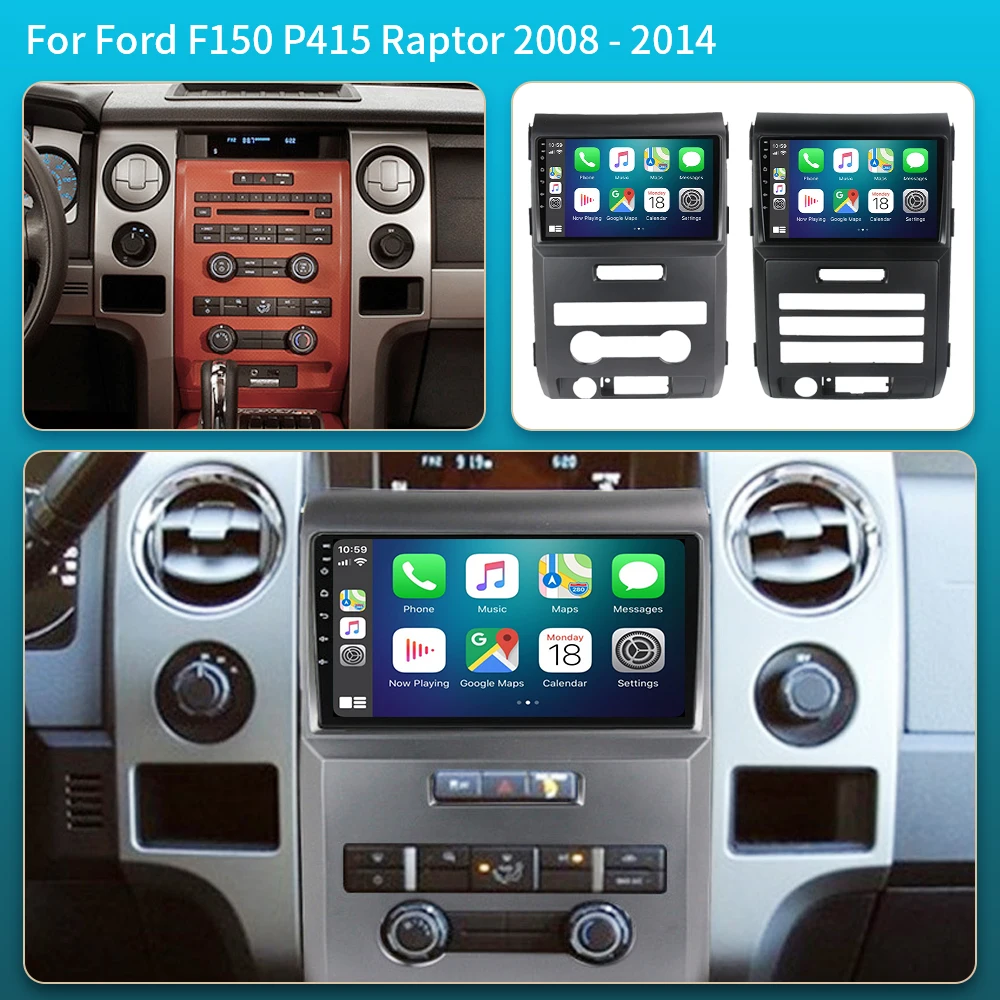 DSP ستيريو أندرويد 16 لفورد F150 P415 رابتور 2008-2014 سيارة فيديو مشغل وسائط متعددة بلوتوث 5G واي فاي QLED 9 بوصة تعمل باللمس