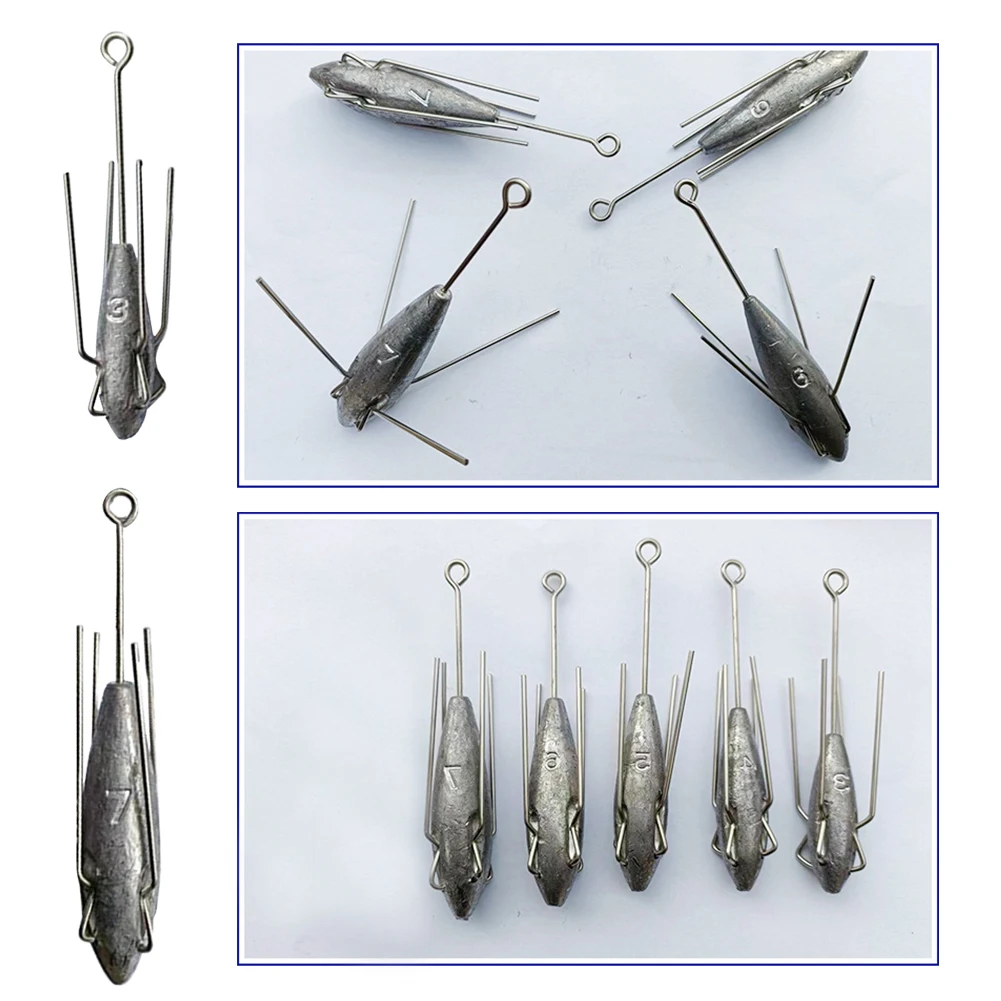 Fishing Sinker Weights Long Tail Spider Weights Wear-resistant Surf Casting Sinkers for Saltwater Freshwater