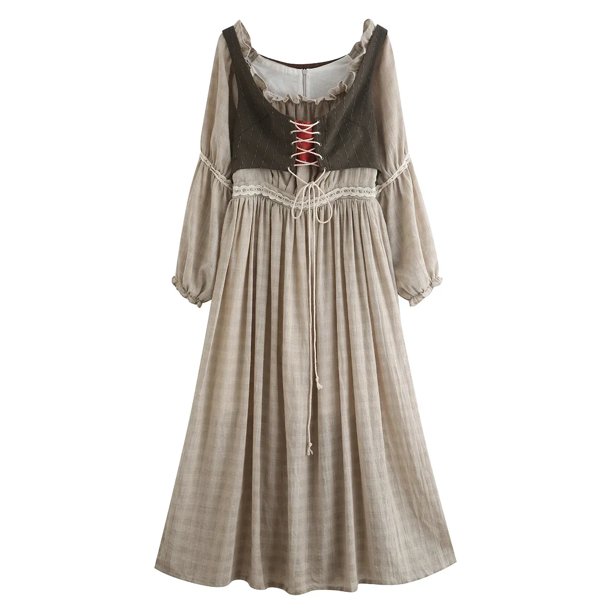 Medieval Cottagecore Mori Girl Dress Woman Vintage French Style Prairie Chic Lawn Dresses Retro Vestido Festa