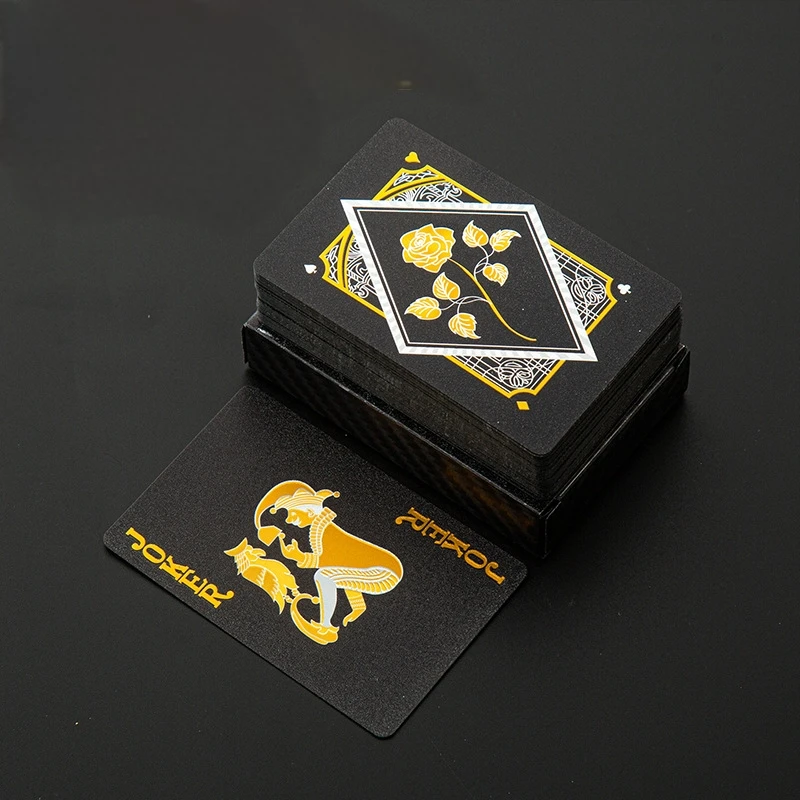 Waterproof Gold Foil PVC Rose Dragon Poker Playing Cards Magic Deck for Board Games Gift or Collection