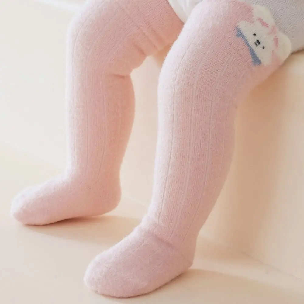 Cute Warm Knee High Socks Soft Thicken Toddler Socks Elastic Cartoon Newborn Long Socks Winter