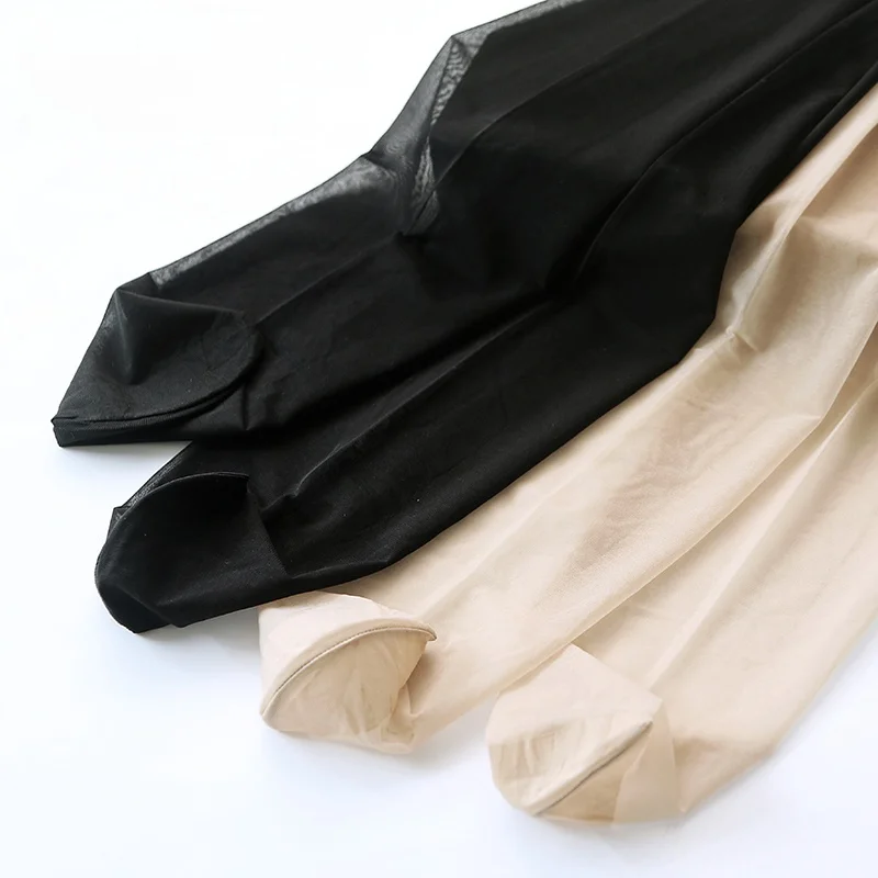 Bonanas Ultra-Thin T-Back Seamless Women's Stockings 5 Pairs Invisible Anti-Catch Summer Black And Flesh Color Pantyhose
