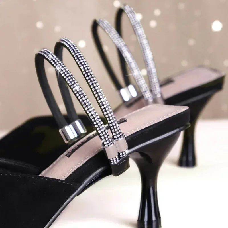 2pcs Rhinestone High Heels Shoes Band Anti-loose Women Diamond Shoelaces Anti-drop Heel Straps Belt Drill Elastic Fixed Belts