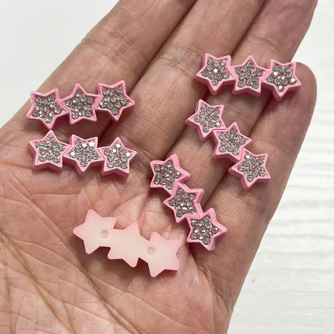 10Pcs Y2K Pink Rose Red Black Heart Star Bow Flat Back Junk Phone Case Ipadcase  Resin Decoration Charms ﻿