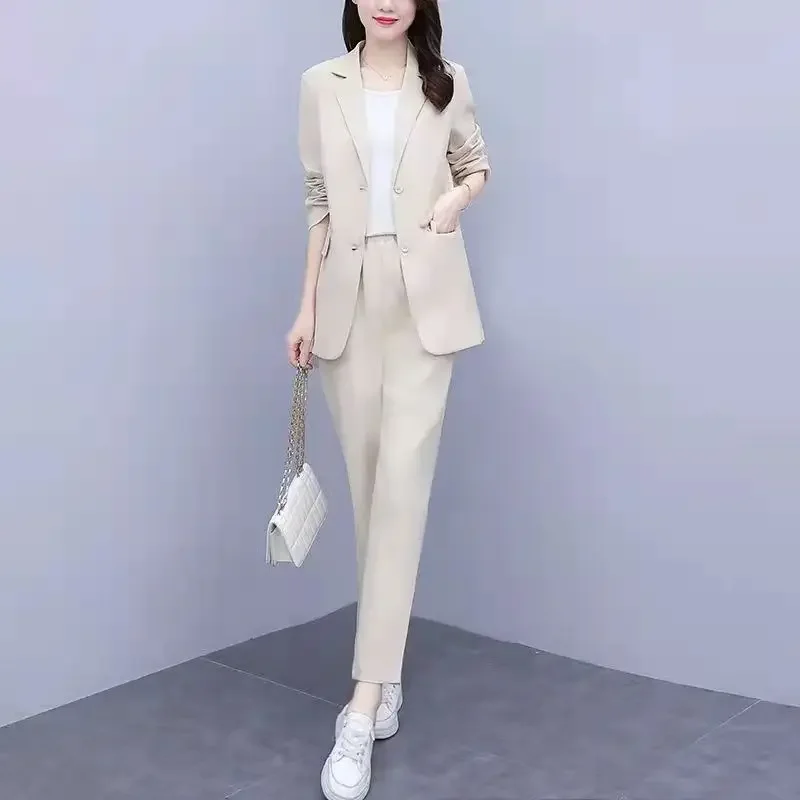 Professional Formal Business Two Pieces Sets Pants for Woman Pink Baggy Women\'s 2 Pant Set Blazer and Wear To Work Outfits Xxl D