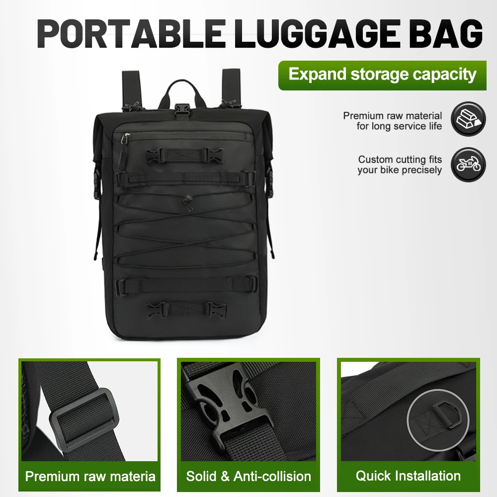 2-in-1 Detachable Universal Fit Motorcycle Rear Seat Saddle Bag, Outdoor Riding Moto Side Hanging Luggage Storage Pannier Gear