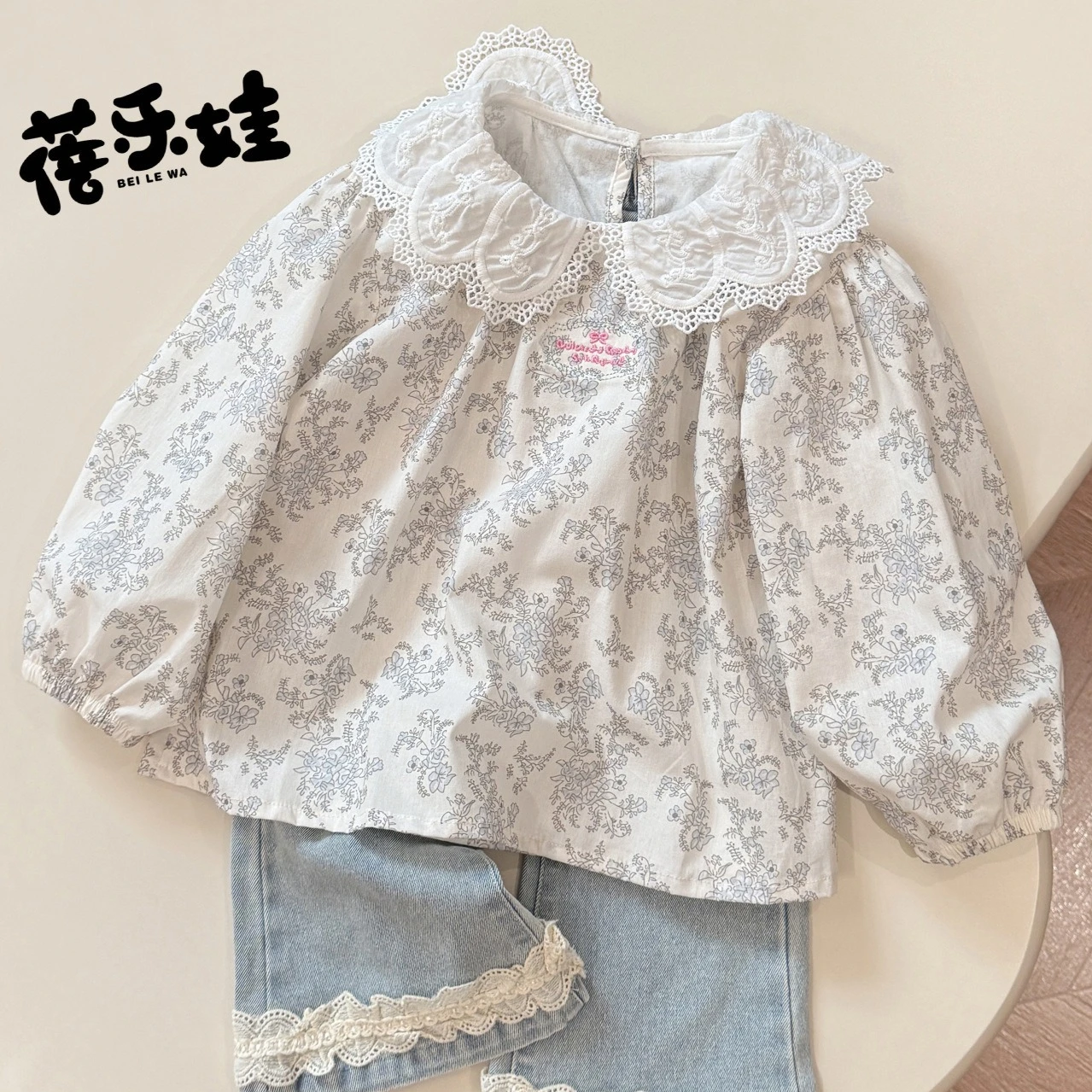 Girls Shirt 2026 Spring and Autumn New Children's Clothing Korean Style Girl Baby Foreign Style Embroidery Flower Shirt