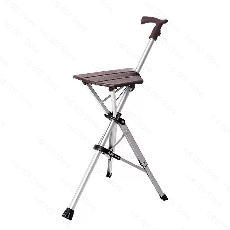 Portable Foldable Cane Chair Folding  Stool Multifunctional Non-slip Elderly Outdoor Hiking  Carry Chair