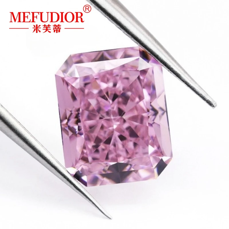 

Light Pink Color Octagon Shape High Carbon Diamond 3EX Cut 6*8mm-10*12mm Simulation Diamond Loose Stone for Jewelry Marking