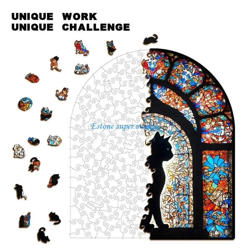 090B Wooden 3D Kitten Puzzle With Over 100 Unique Pieces And Built In Money