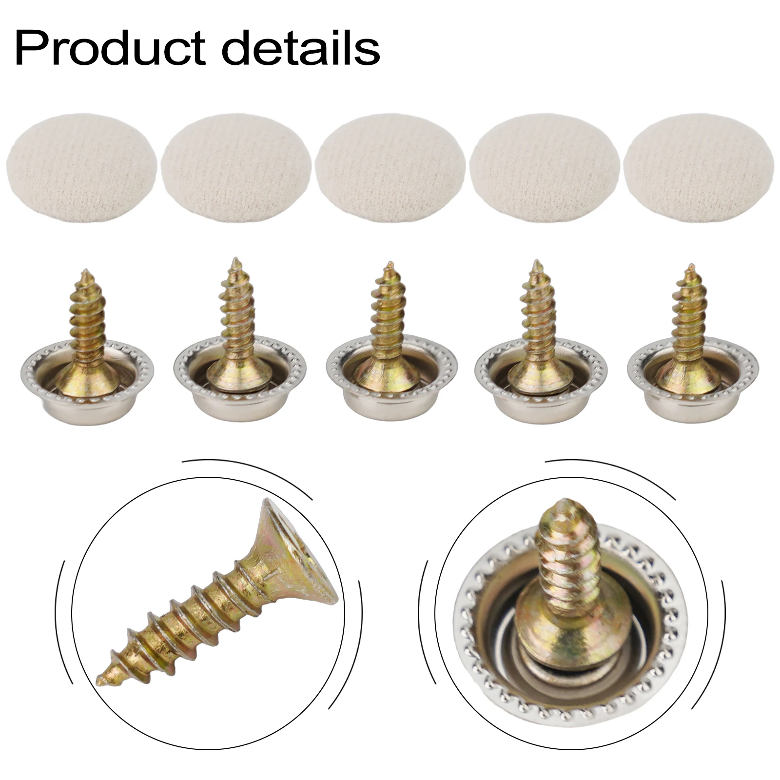 High Quality Car Roof Buckles for headliner Repair Metal Accessories Fixing Screw Cap For Buses Airplanes for caravans