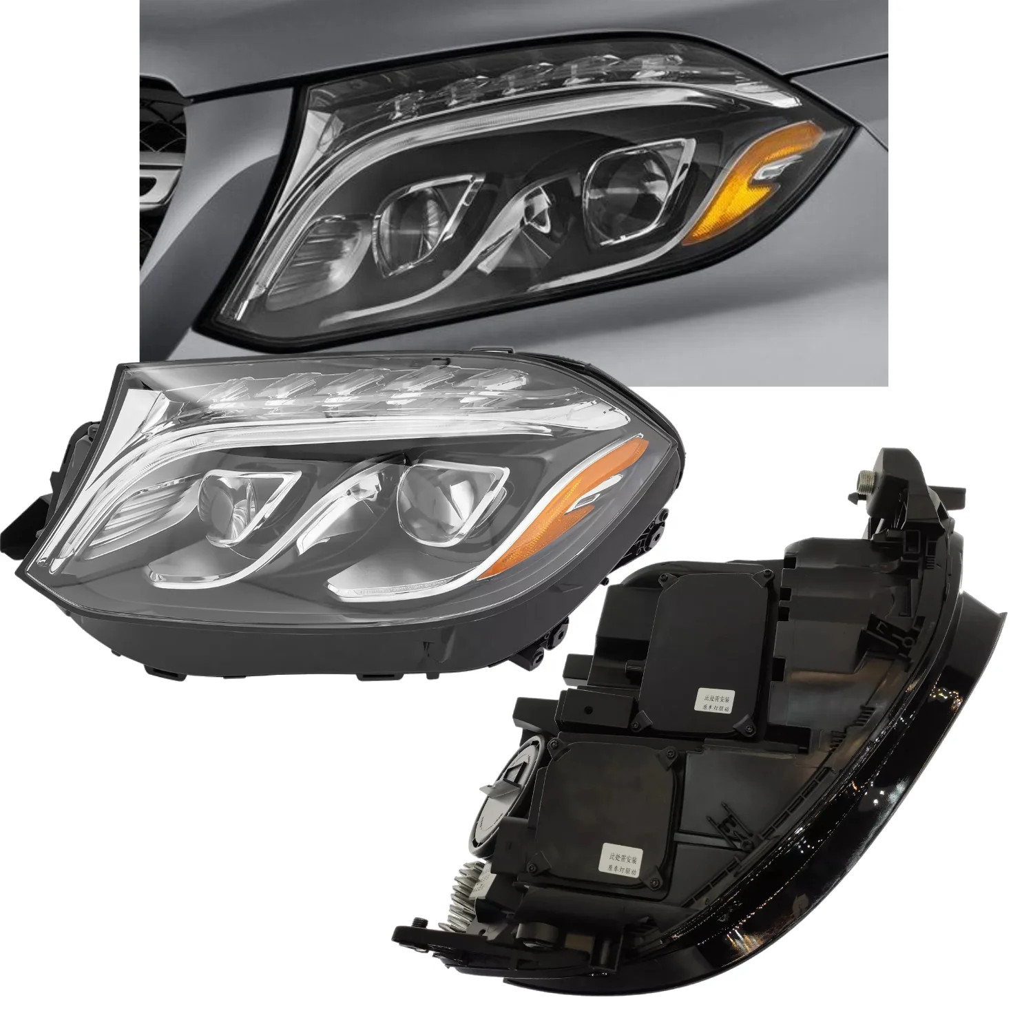 X166 W166 GLS 2016-2019 USA Type LED Front Headlight Assembly Automotive Lighting Parts OEM 1668202700 1668202800