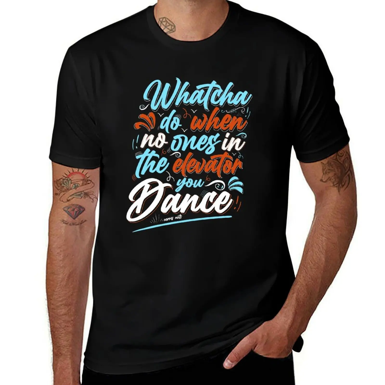 Norris Nuts Modern Typography T-Shirt Basic Plain Tee for Spring and Summer