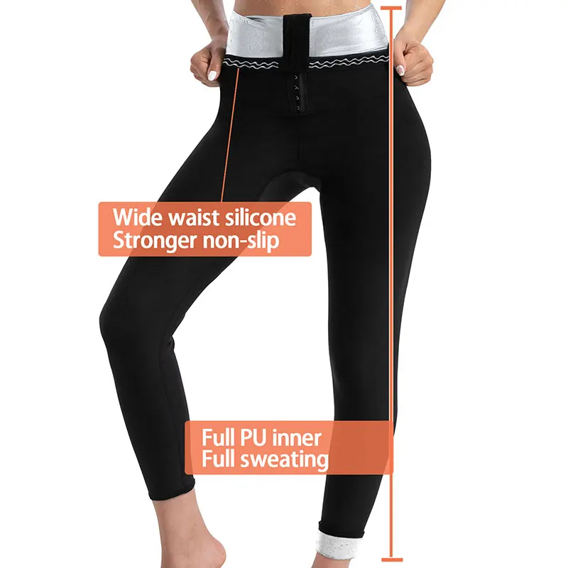 2024 New Sauna Pants Women Sweat Capris Slimming Leggings,Crotch Breathable,High Waist Double Silicone Workout Body Shaper Suits