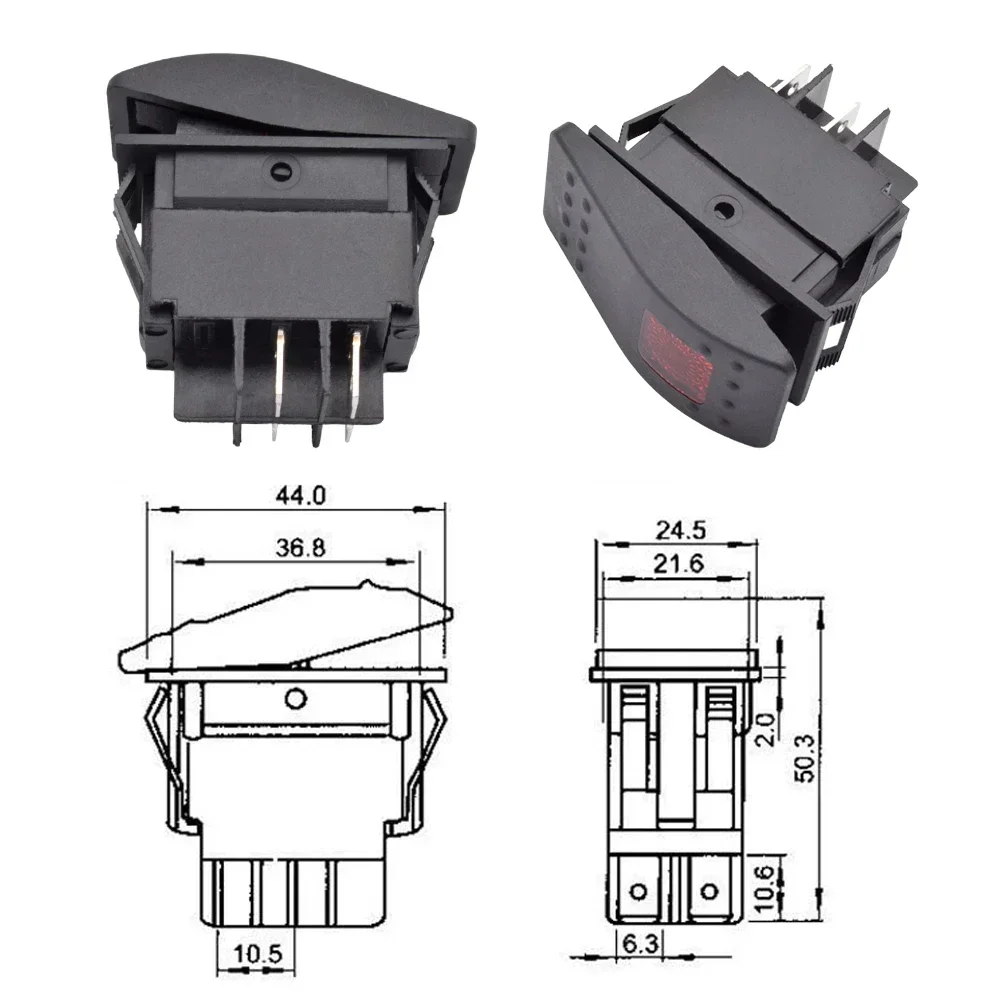 5/10pcs Illuminated LED Bar Light Waterproof Car Boat Marine Toggle Rocker Switch 4pin 12V 24V 220V On Off DPST Button Switch