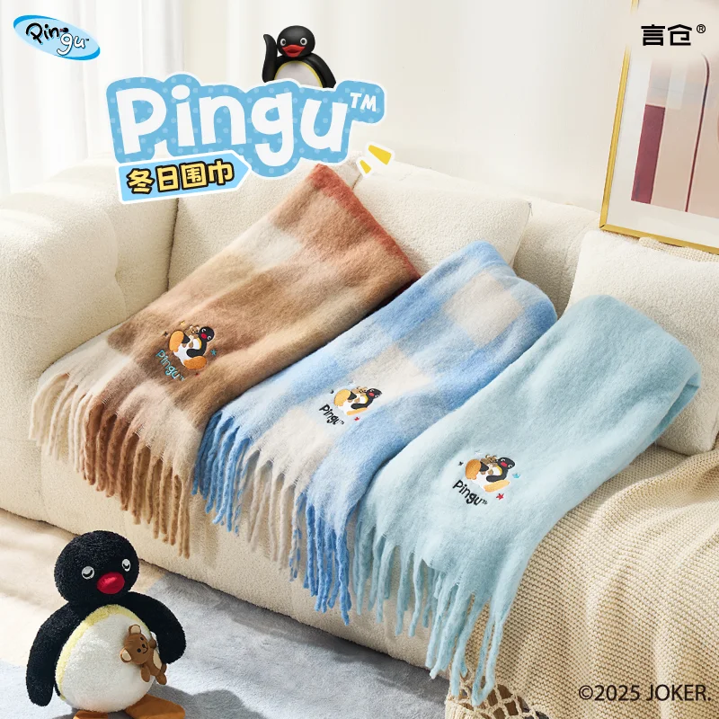 

Cartoon Pingu Penguin Scarf Cute Joker Warm And Practical Trend Toy Girl'S Birthday Gift In Autumn And Winter