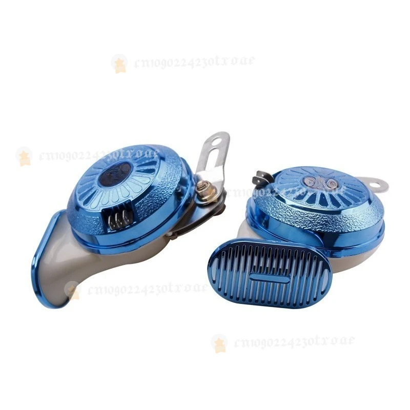 Car Double Horn Three-tone Horn Super Loud Battery Car Motorcycle Snail Horn 12V 24V Car Modification Parts A Pair