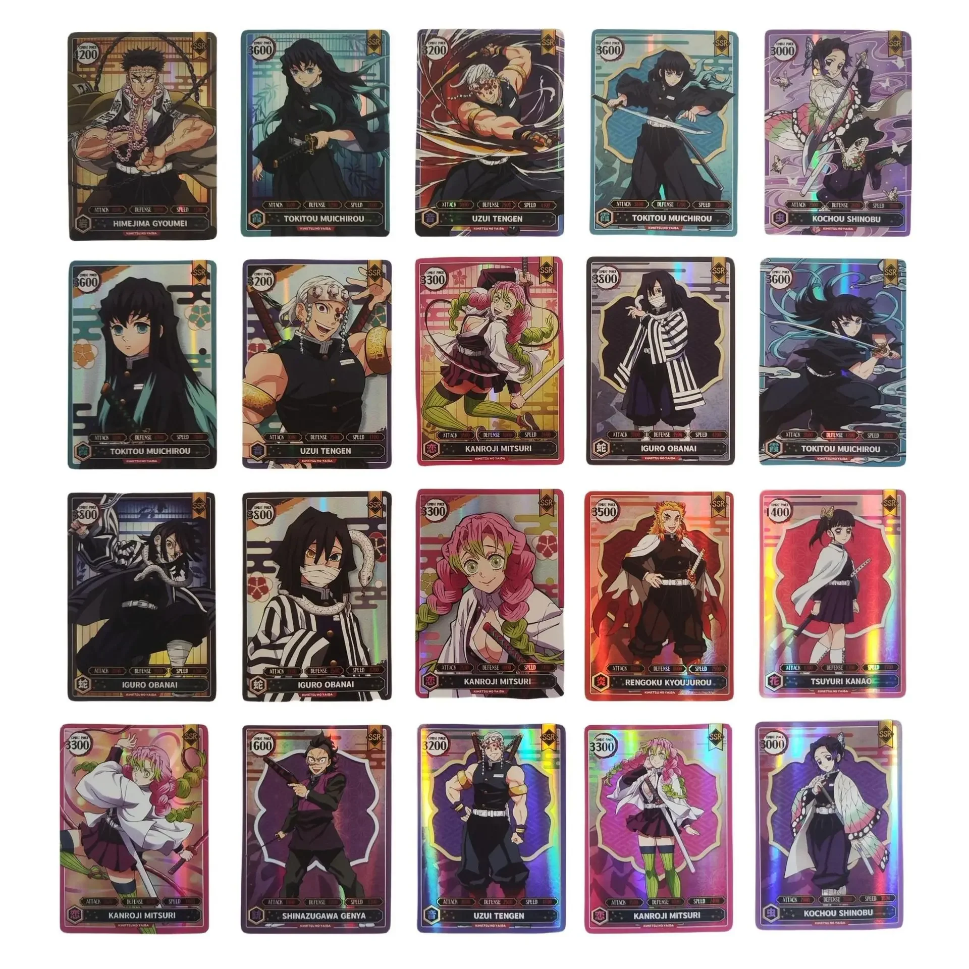 50 개/대 악마 슬레이어 영어 카드 50 비 반복 애니메이션 만화 보드 게임 Collectible Card 어린이 장난감 선물
