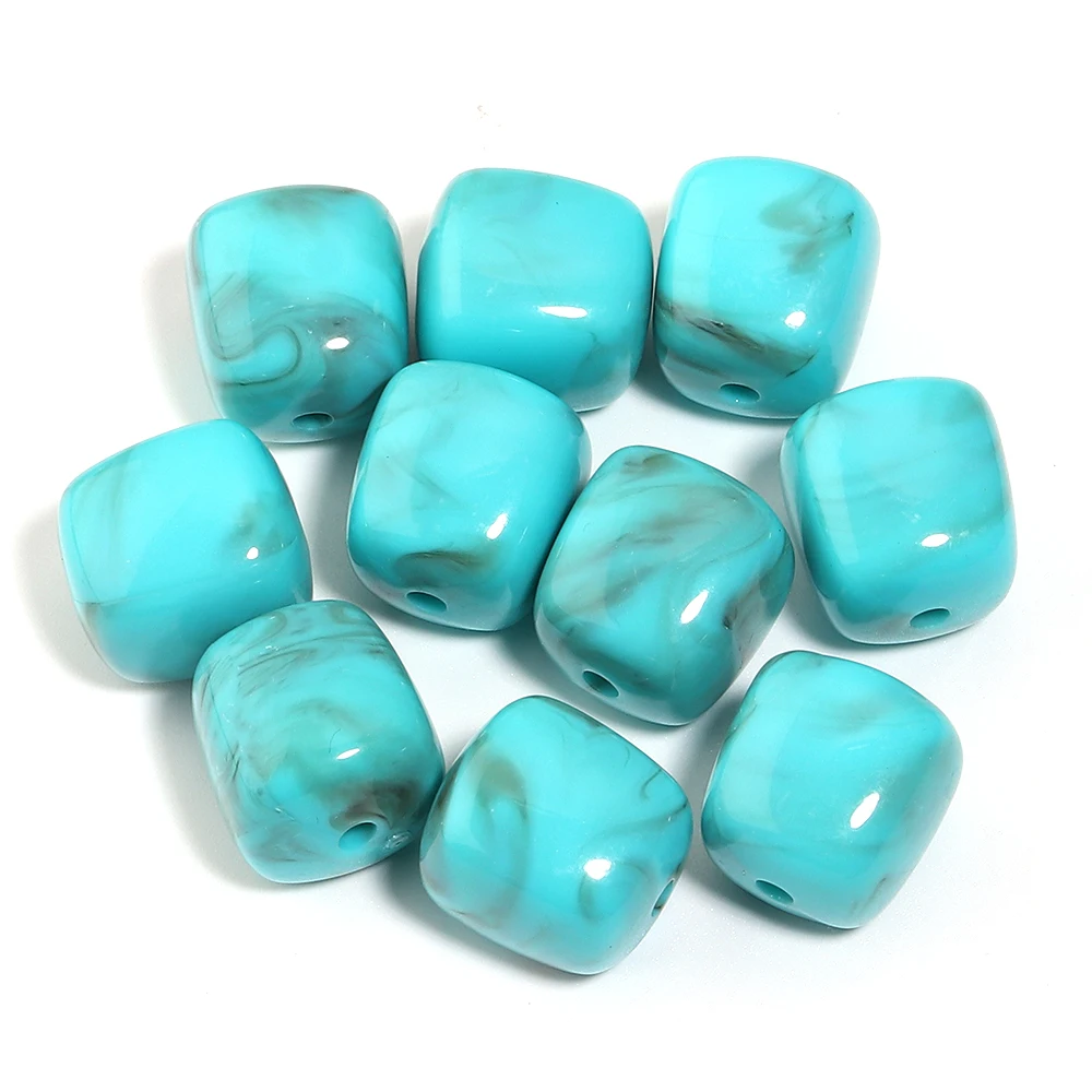 10 Stück/Lot 16x17mm quadratische Acrylperlen in zwei Farben, bunte lose Perlen für die Schmuckherstellung, DIY-Halskette, Armband, Zubehör – Detail 25