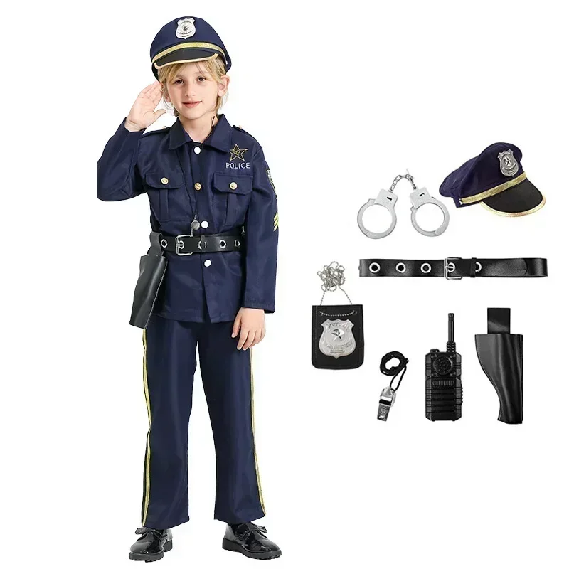 

Halloween police uniform set cosplay carnival costume party cosplay police costume boys Halloween party costume