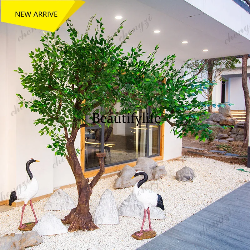 E153 simulated banyan tree indoor and outdoor landscaping bionic green plant decoration window props large fake tree