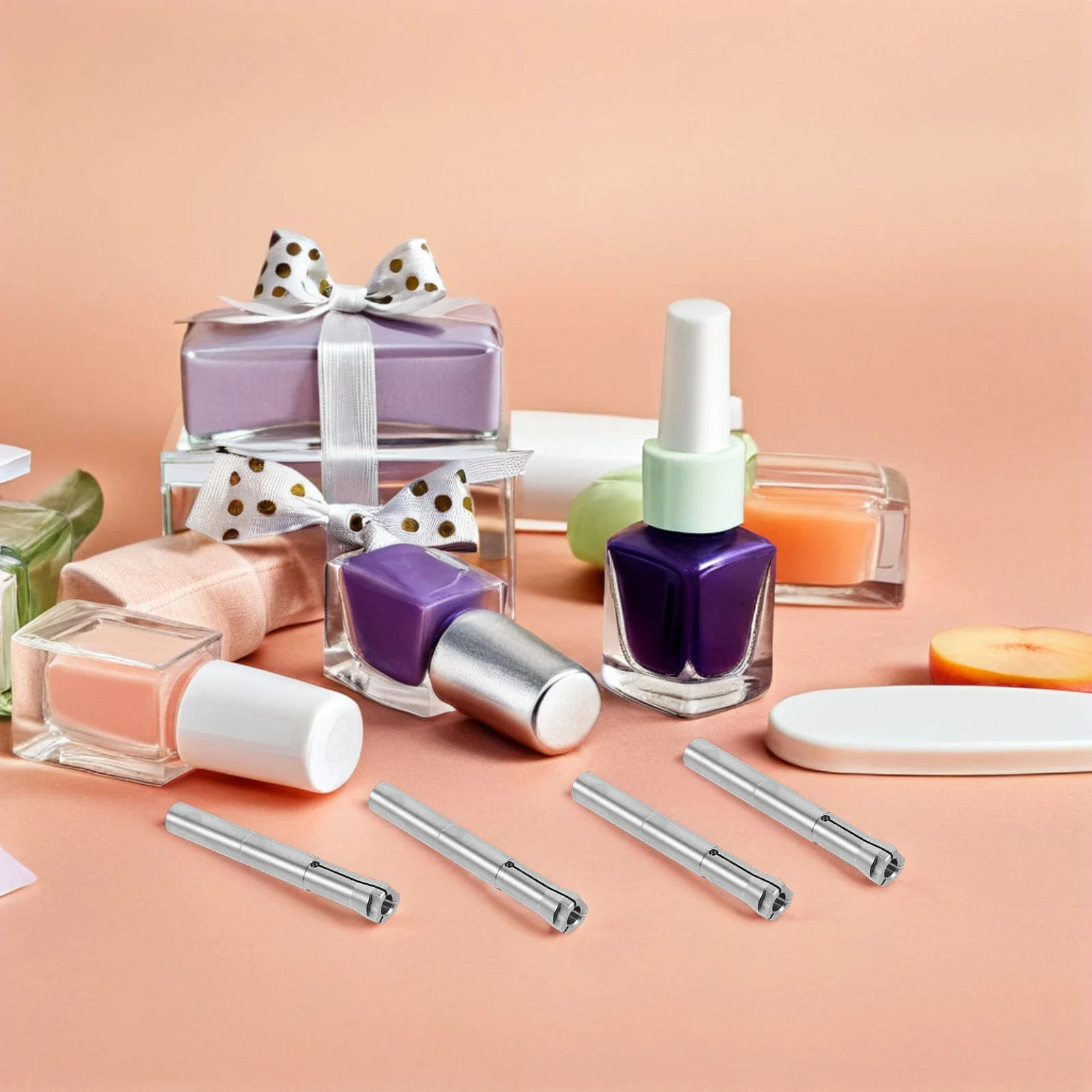 Mandrin de perceuse à ongles en acier inoxydable, mandrin à trois mâchoires pour Rotation Stable, remplacement rapide, accessoires de Machine de manucure 4 pièces