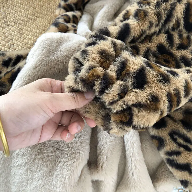 Cappotto invernale per bambina in peluche e peluche spesso, per bambini, con stampa leopardata, indumento esterno ispessito, abbigliamento per