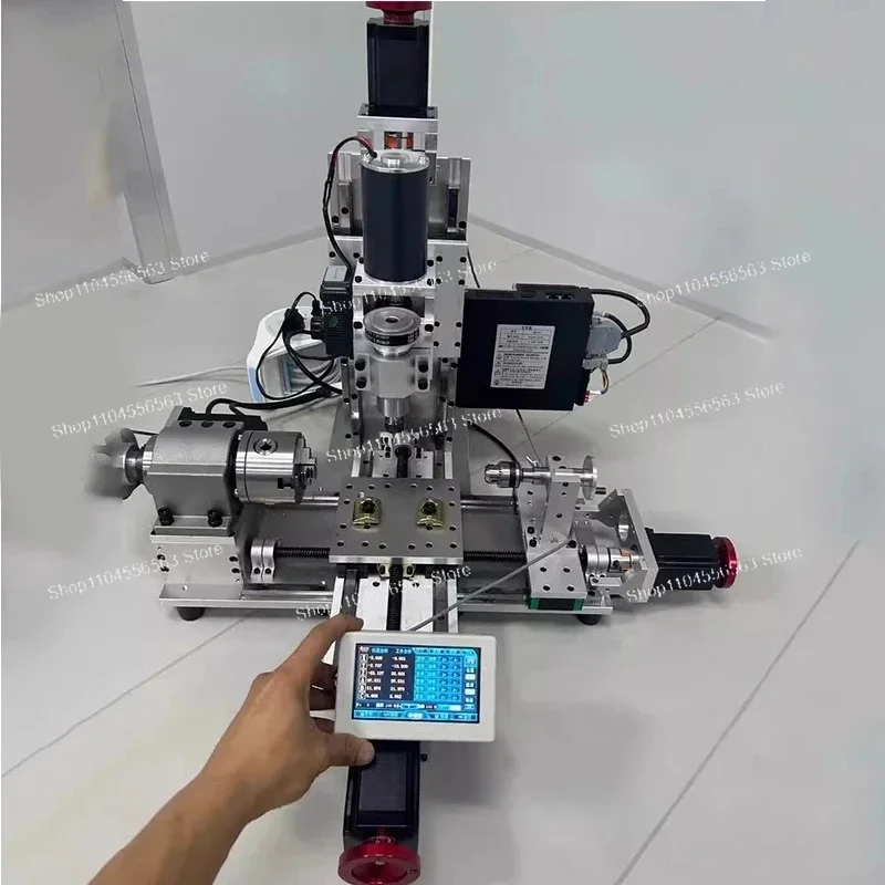 آلة حفر المطحنة الدوارة المتكاملة، مخرطة دقيقة بمحرك مؤازر 750 وات مع نظام تحكم عددي #2