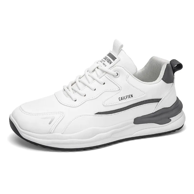 

2026 New Men's Leather Sport Shoes Waterproof Anti-Slip Oil-Resistant Wear-Resistant Work Shoes Casual Running Shoes Dad Shoes