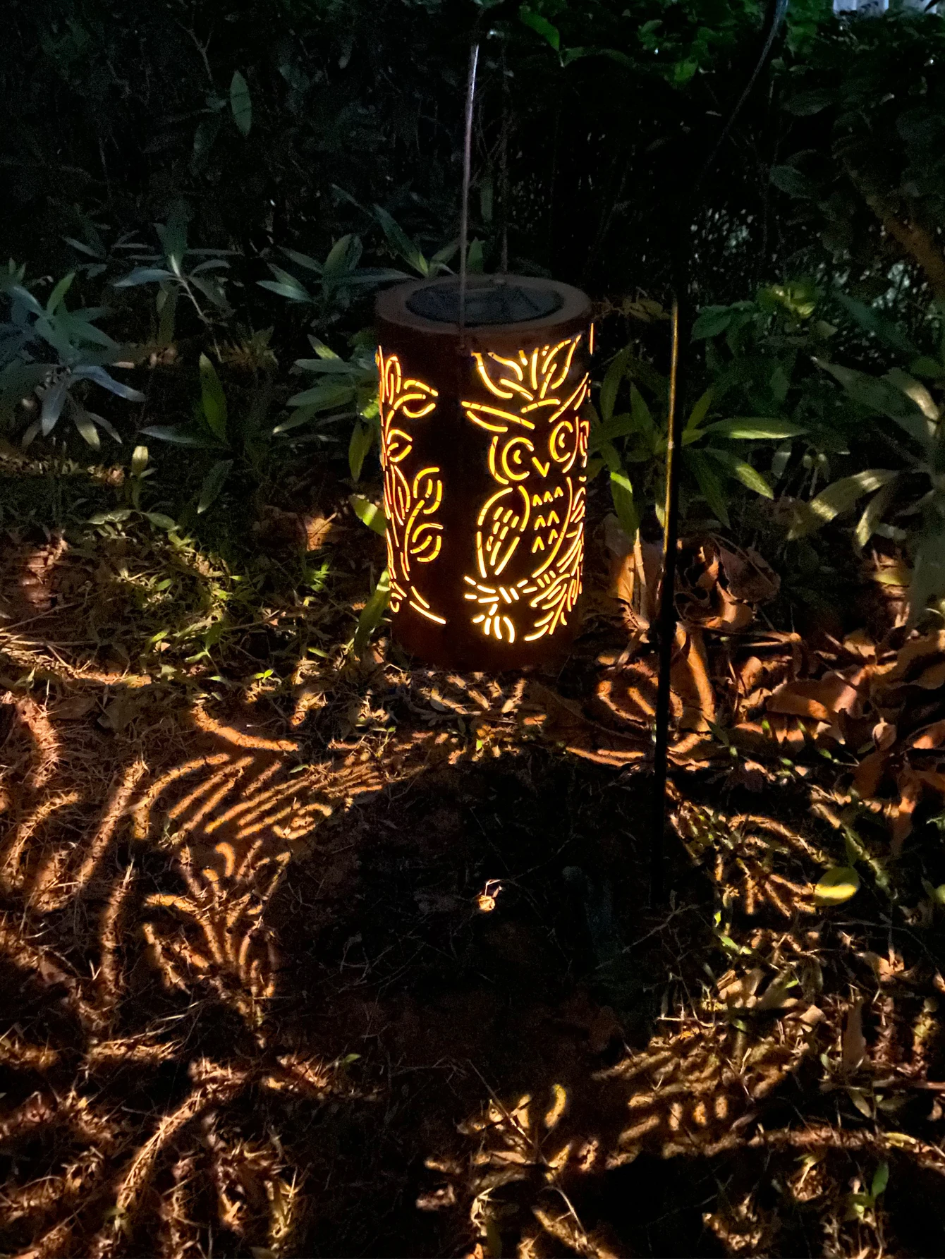 Vintage Finish Metal Solar Lights, Outdoor Yard & Garden Night Landscape Decor