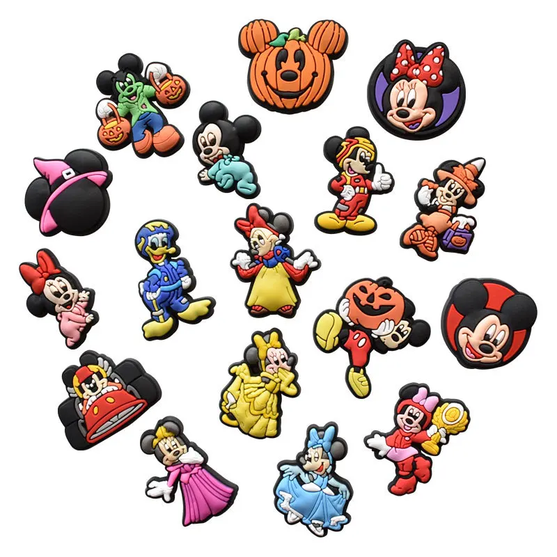 17 teile/los Pack Verkauf Kühlen Halloween Micky Maus für Crocs Charms für Croc schuh Zubehör Kid Geschenk Mädchen Wasser Schuhe dekoration