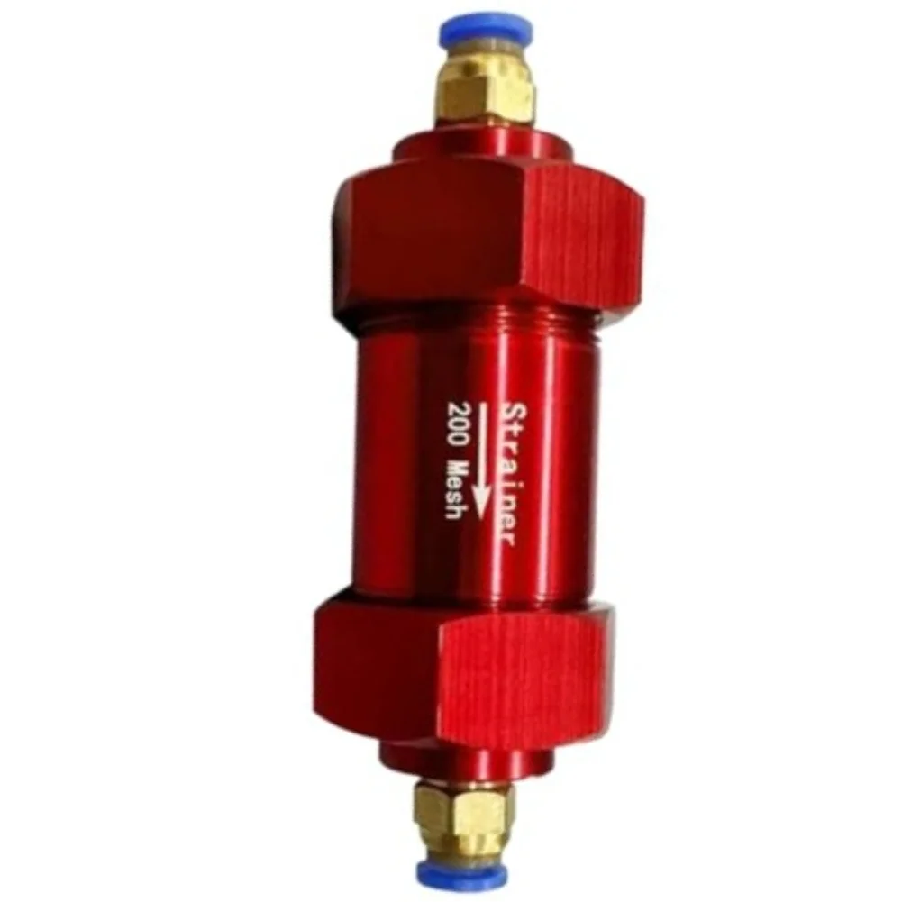 Red Aluminum Alloy High Pressure Fuel Filter Element Mesh For Injector Tester And Oil Collector Inline Filtration Tool 29x54mm