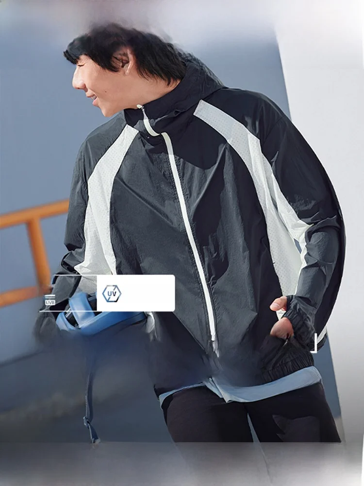 

Men's Breathable UV Protection Clothing Qui Dry Outdoor Sports Cool Feeling Sunscreen Suit Lightweight Ultra Thin Faionable