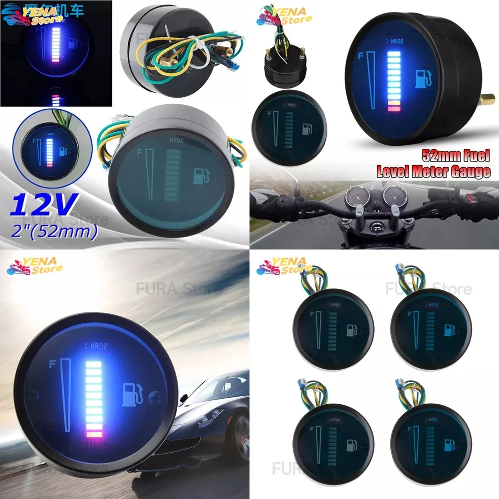 

Инструмент для модификации мотоцикла, светодиодный указатель уровня топлива с железным корпусом, 12 В, синий стержень, дисплей, универсальный, подходит для обновления приборной панели велосипеда