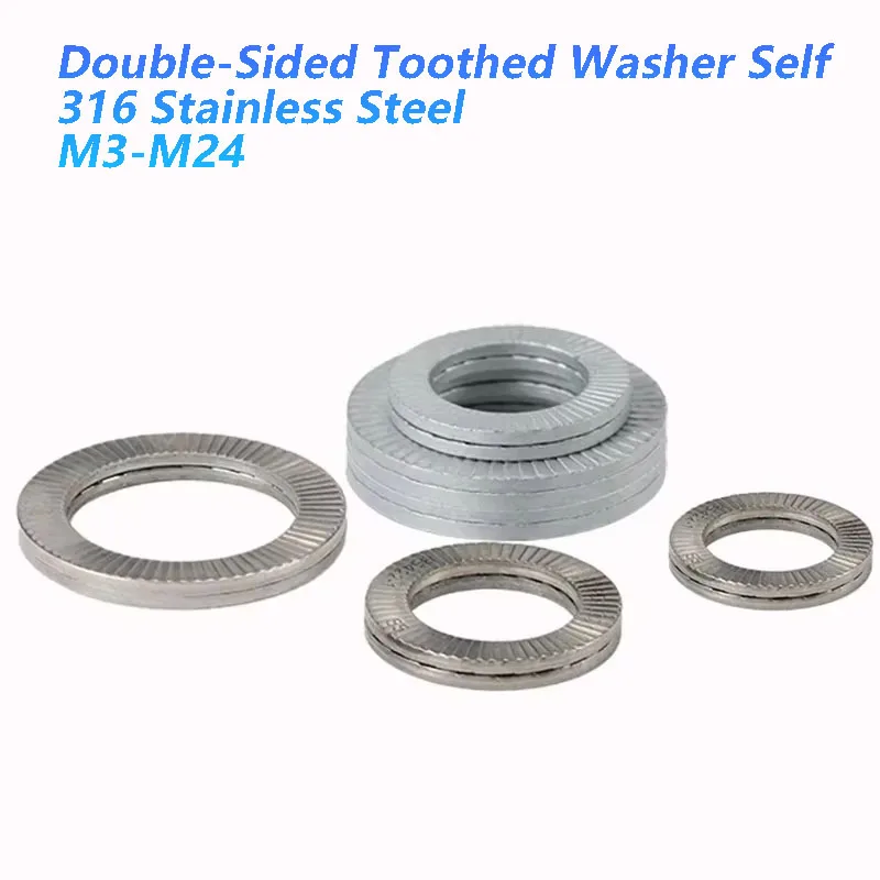 

M3-M24 316Stainless steel Metal Locking Washer/Circular Double-Sided Toothed Gasker With Anti Loosening And Self-Locking